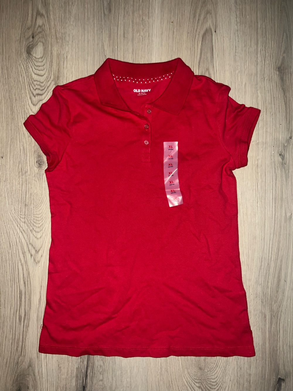 Old Navy Girls Red Polo Shirt XL Short Sleeve NWT Cotton Blend School Uniform